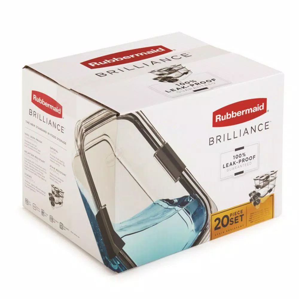 Rubbermaid Brilliance 20-Piece Food Storage Container Set 5 Rubbermaid Brilliance 20-Piece Food Storage Container Set - Image 3