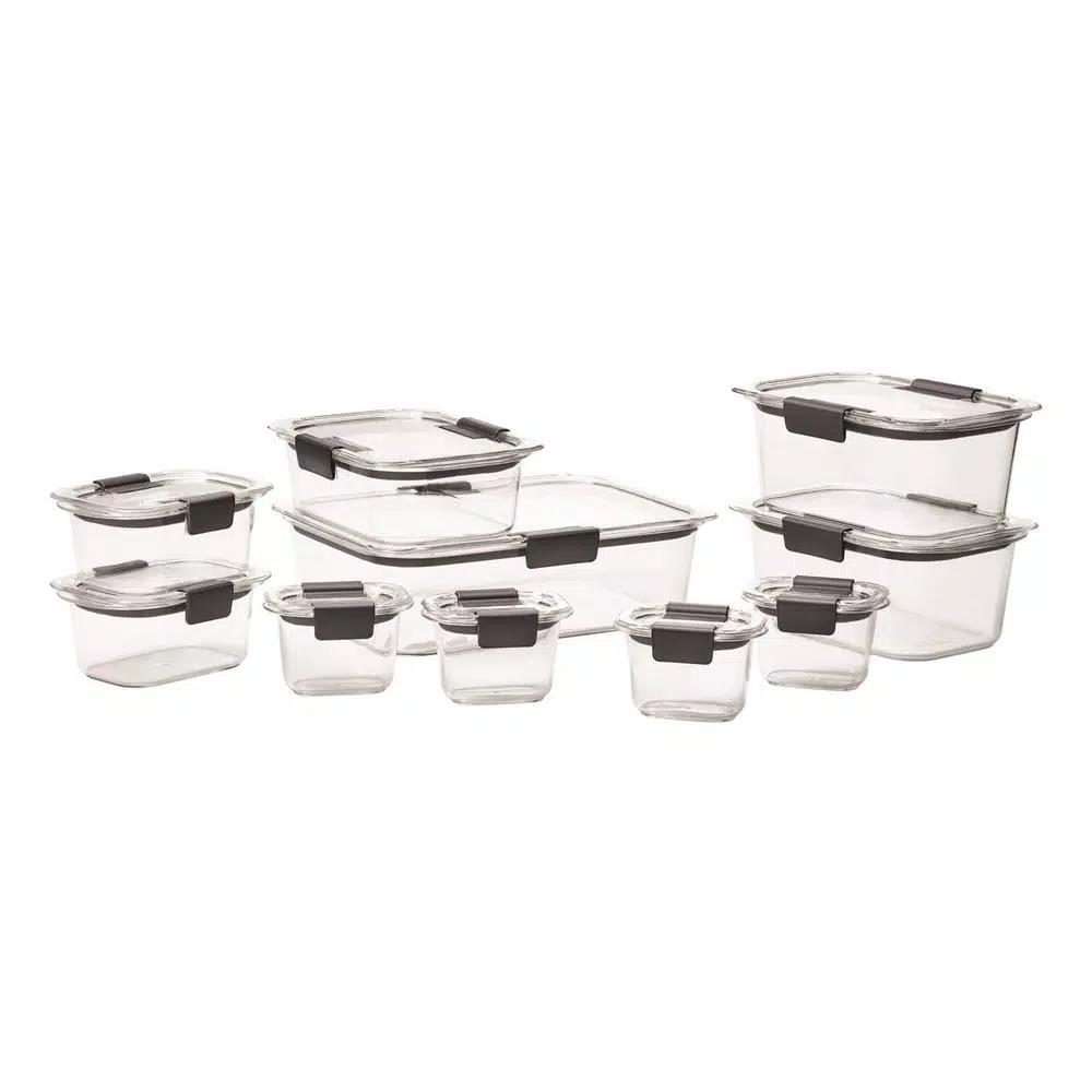 Rubbermaid Brilliance 20-Piece Food Storage Container Set 3 Rubbermaid Brilliance 20-Piece Food Storage Container Set
