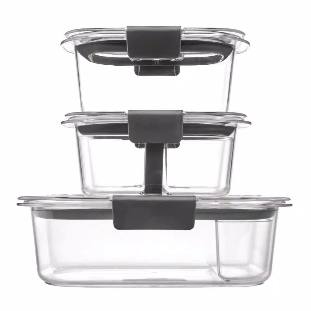 Rubbermaid Brilliance 6-Piece Lunch Sandwich Food Storage Container Set 3 Rubbermaid Brilliance 6-Piece Lunch Sandwich Food Storage Container Set