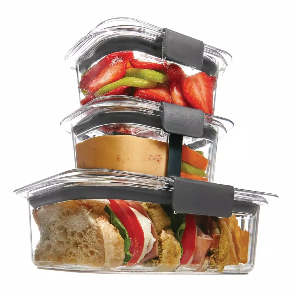 Rubbermaid Brilliance 6-Piece Lunch Sandwich Food Storage Container Set 4 Rubbermaid Brilliance 6-Piece Lunch Sandwich Food Storage Container Set - Image 2