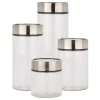 Food Storage Honey-Can-Do 4-Piece 1350 Ml, 1850 Ml, 2350 Ml And 3000 Ml Glass Date Dial Jar Set With Lids -Honey Can Do Shop clear chrome honey can do kitchen canisters kch 06481 64 1000