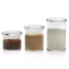 Food Storage Libbey Cylinder 3-Piece Multi Glass Storage Jar Set With Glass Lids