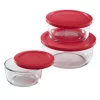Food Storage Pyrex Simply Store 6-Piece Round Glass Storage Set With Red Lids 1 Food Storage Pyrex Simply Store 6-Piece Round Glass Storage Set With Red Lids -Honey Can Do Shop clear pyrex food storage containers 1075458 64 1000