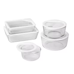Food Storage Pyrex Ultimate Storage 10-Piece Glass Storage Set With White Lids