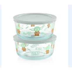 Food Storage Pyrex Star Wars The Child 4-Piece Decorated Glass Storage Container Set With Lids -Honey Can Do Shop clear pyrex food storage containers 1142076 76 1000