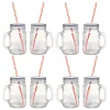 Food Storage Starfrit 12-Piece Glass Mason Jar Set With Eco-Friendly Reusable Straws -Honey Can Do Shop clear starfrit kitchen canisters 843631126325 64 1000