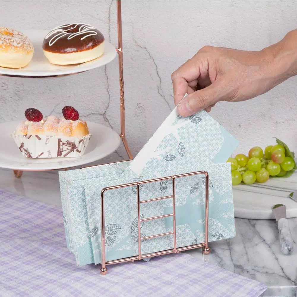 Countertop Storage Creative Home Copper Plated Metal Napkin Holder Kitchen Table Tissue Dispenser, 5-1/2 X 3-1/4″ X 4-3/8″ H 6 Countertop Storage Creative Home Copper Plated Metal Napkin Holder Kitchen Table Tissue Dispenser, 5-1/2 X 3-1/4″ X 4-3/8″ H - Image 4