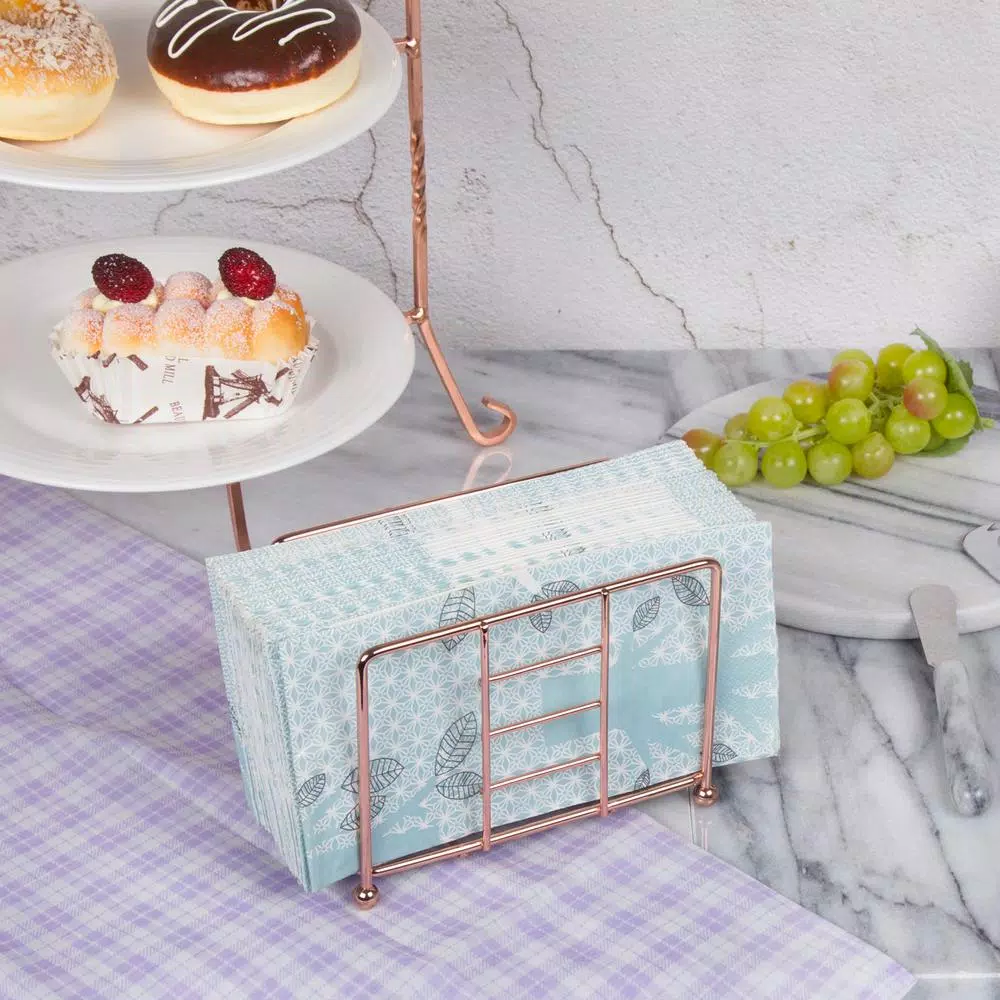 Countertop Storage Creative Home Copper Plated Metal Napkin Holder Kitchen Table Tissue Dispenser, 5-1/2 X 3-1/4″ X 4-3/8″ H 8 Countertop Storage Creative Home Copper Plated Metal Napkin Holder Kitchen Table Tissue Dispenser, 5-1/2 X 3-1/4″ X 4-3/8″ H - Image 6