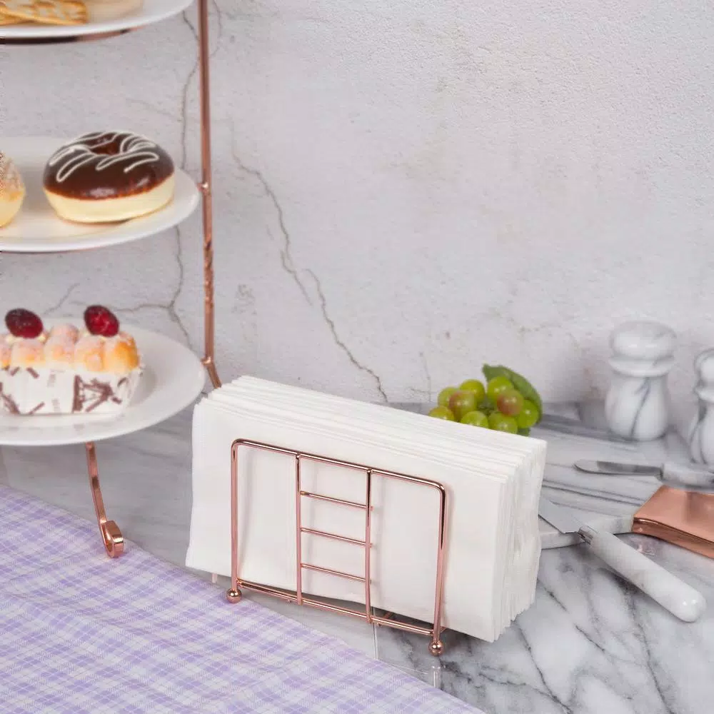 Countertop Storage Creative Home Copper Plated Metal Napkin Holder Kitchen Table Tissue Dispenser, 5-1/2 X 3-1/4″ X 4-3/8″ H 4 Countertop Storage Creative Home Copper Plated Metal Napkin Holder Kitchen Table Tissue Dispenser, 5-1/2 X 3-1/4″ X 4-3/8″ H - Image 2