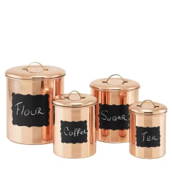 Food Storage Old Dutch Decor Copper Chalkboard Canister Set (4-Piece)
