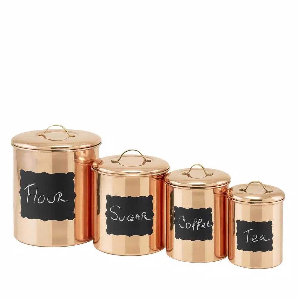 Food Storage Old Dutch Decor Copper Chalkboard Canister Set (4-Piece) 3 Food Storage Old Dutch Decor Copper Chalkboard Canister Set (4-Piece) - Image 2