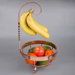 Countertop Storage Creative Home Deluxe Copper Plated Wrought Iron Fruit Basket Banana Grapes Hanger And Fruit Bowl -Honey Can Do Shop creative home fruit baskets 50268 31 1000