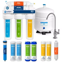 Water Filtration Systems Express Water Express Water Reverse Osmosis 5 Stage Water Filtration System – NSF Certified – Faucet, Tank And 4 Filters – 50 GPD