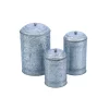 Food Storage Benzara 3-Piece Rustic Metal Galvanized Canisters -Honey Can Do Shop distressed rustic benzara kitchen canisters bm120150 64 1000