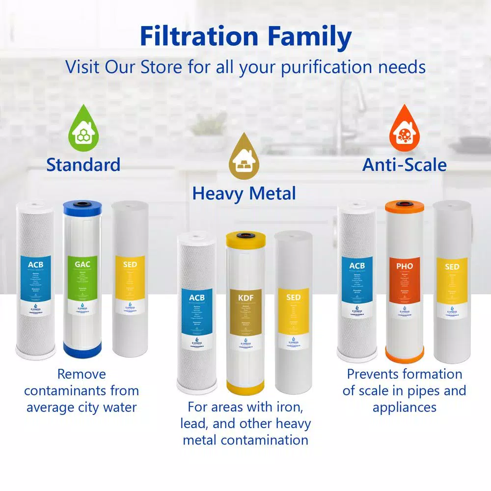 Replacement Water Filters Express Water Express Water – Whole House Heavy Metal Water Filter Set – Sediment, Carbon Block, KDF – 5 Micron – 4.5” X 20” Inch 10 Replacement Water Filters Express Water Express Water – Whole House Heavy Metal Water Filter Set – Sediment, Carbon Block, KDF – 5 Micron – 4.5” X 20” Inch - Image 8