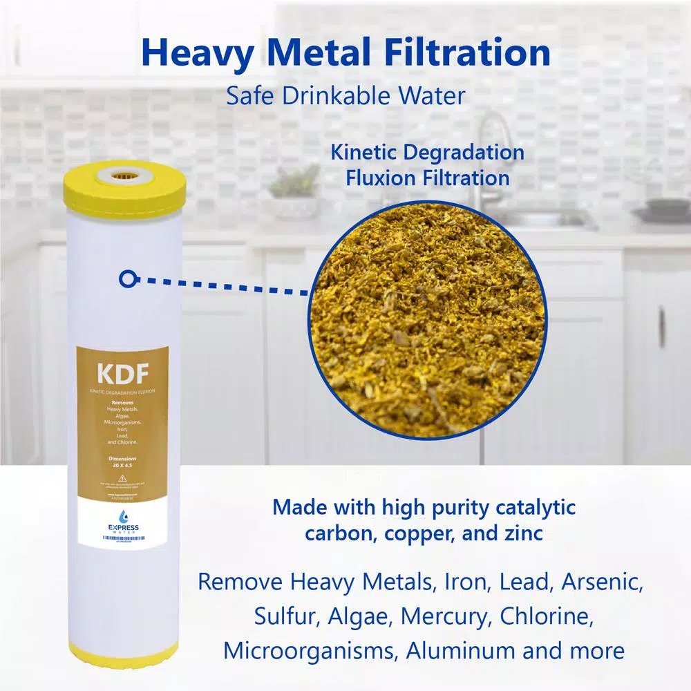 Replacement Water Filters Express Water Express Water – Whole House Heavy Metal Water Filter Set – Sediment, Carbon Block, KDF – 5 Micron – 4.5” X 20” Inch 4 Replacement Water Filters Express Water Express Water – Whole House Heavy Metal Water Filter Set – Sediment, Carbon Block, KDF – 5 Micron – 4.5” X 20” Inch - Image 2