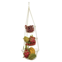 Countertop Storage Fox Run Gold 3-Tier Hanging Fruit Basket -Honey Can Do Shop fox run fruit baskets 48779 4f 1000