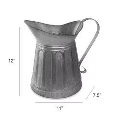 Food Storage Benzara Vintage Style Gray Galvanized Metal Milk Pitcher -Honey Can Do Shop gray benzara kitchen canisters i457 amc0004 44 1000