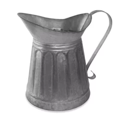 Food Storage Benzara Vintage Style Gray Galvanized Metal Milk Pitcher