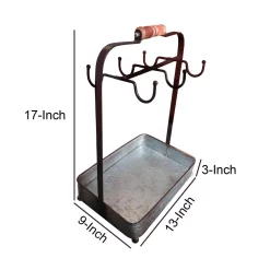 Countertop Storage Benzara Rustic Style 6-Hooks Galvanized Metal Gray Color Crockery Holder 13 Countertop Storage Benzara Rustic Style 6-Hooks Galvanized Metal Gray Color Crockery Holder -Honey Can Do Shop gray benzara mug trees i457 amc0018 1f 1000