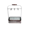 Countertop Storage Benzara Rustic Style 6-Hooks Galvanized Metal Gray Color Crockery Holder