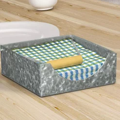 Countertop Storage Benzara Galvanized Metal Gray Napkin Holder With Fitted Handle 13 Countertop Storage Benzara Galvanized Metal Gray Napkin Holder With Fitted Handle -Honey Can Do Shop gray benzara napkin holders i457 amc0006 31 1000