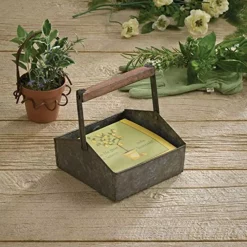 Countertop Storage Benzara Gray Galvanized Metal Beverage Napkin Caddy Organizer -Honey Can Do Shop gray benzara napkin holders i457 amc0007 31 1000