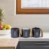 Food Storage MegaChef 4-Piece In Gray With Lids Bamboo Kitchen Countertop Metal Bread Basket And Canister Set -Honey Can Do Shop gray megachef kitchen canisters 985111712m 64 1000