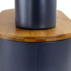 Food Storage MegaChef 4-Piece In Gray With Lids Bamboo Kitchen Countertop Metal Bread Basket And Canister Set -Honey Can Do Shop gray megachef kitchen canisters 985111712m c3 1000