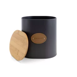 MegaChef Kitchen Food Storage And Organization 5-Piece Canister Set With Bamboo Lids -Honey Can Do Shop gray megachef kitchen canisters 985111720m 1f 1000