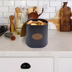 MegaChef Kitchen Food Storage And Organization 5-Piece Canister Set With Bamboo Lids -Honey Can Do Shop gray megachef kitchen canisters 985111720m 76 1000