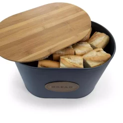 MegaChef Kitchen Food Storage And Organization 5-Piece Canister Set With Bamboo Lids -Honey Can Do Shop gray megachef kitchen canisters 985111720m 77 1000