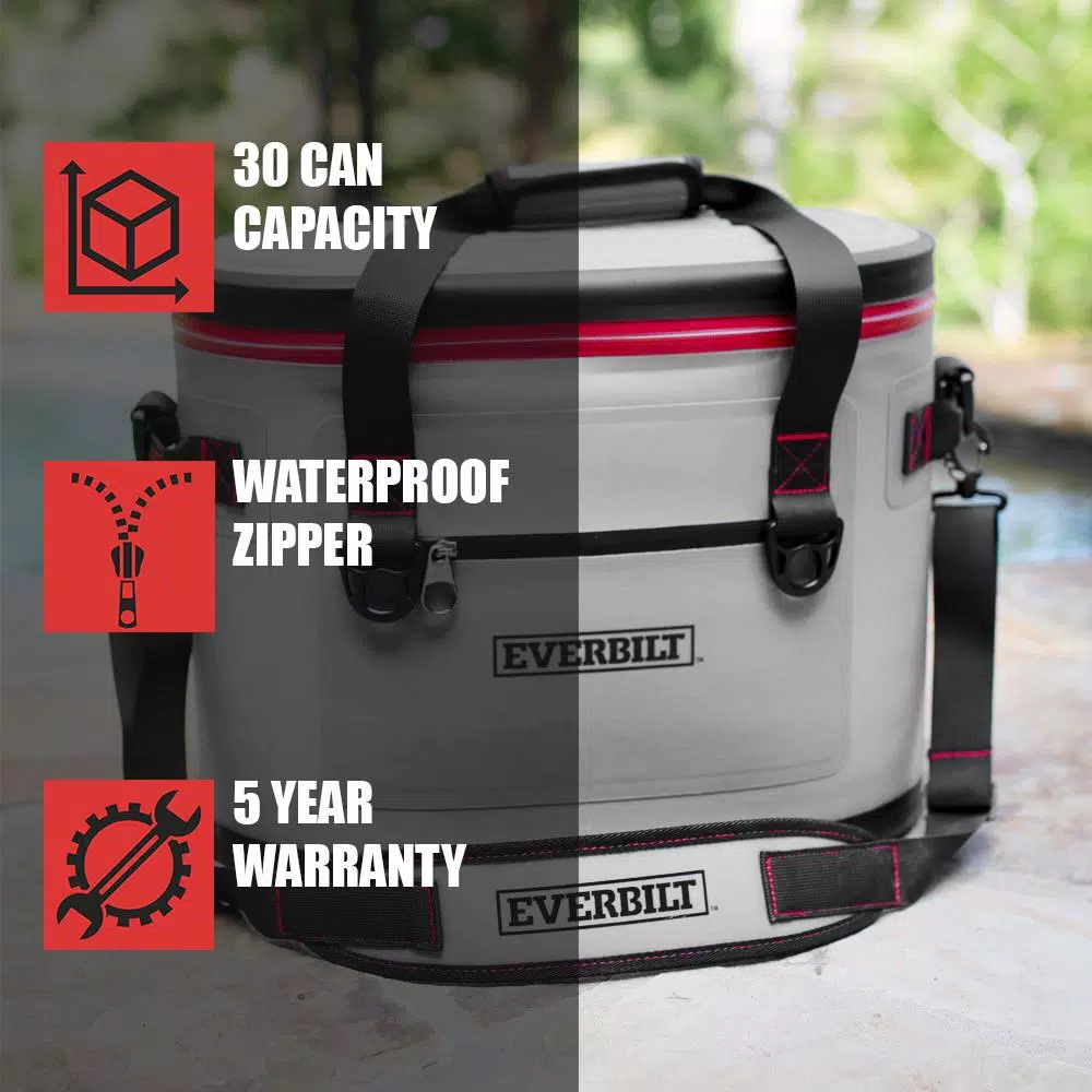 Food Storage Everbilt 30-Can Soft-Sided Cooler Bag – Holds 22 Lbs. Of Ice 4 Food Storage Everbilt 30-Can Soft-Sided Cooler Bag – Holds 22 Lbs. Of Ice - Image 2