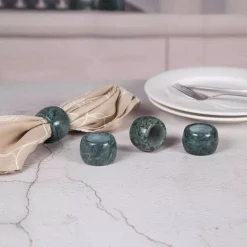 Countertop Storage Creative Home Natural Green Marble Napkin Ring Holder Set For Fine Dinning, Wedding, Ceremony, Party Gathering (Set Of 4-Pieces) -Honey Can Do Shop green creative home napkin holders 33139 1f 1000