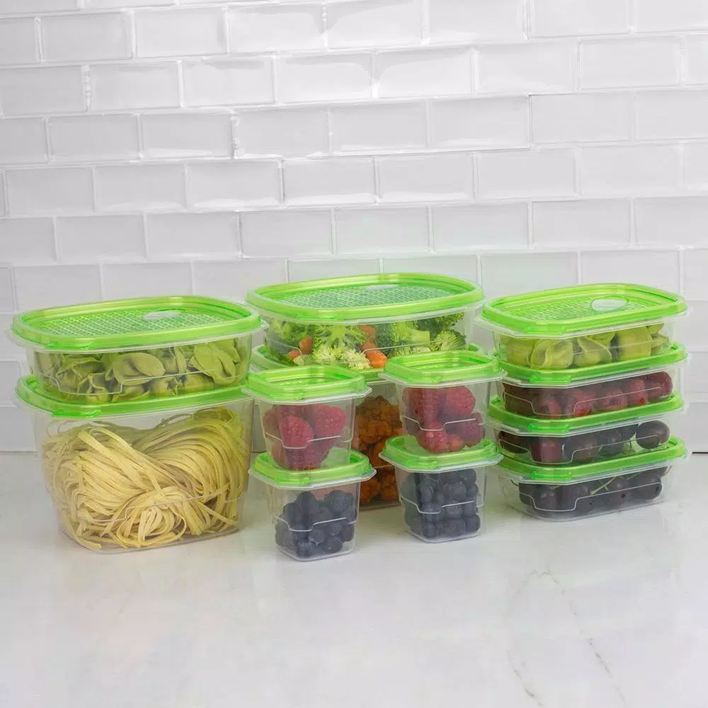 Home Basics 12-Piece Plastic Food Storage Container Set With Vented Plastic Lids 5 Home Basics 12-Piece Plastic Food Storage Container Set With Vented Plastic Lids - Image 3
