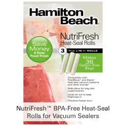 Food Storage Hamilton Beach Nutrifresh 11 In. X 16 Ft. Rolls Vacuum Sealer Bag (Pack Of 3) 20 Food Storage Hamilton Beach Nutrifresh 11 In. X 16 Ft. Rolls Vacuum Sealer Bag (Pack Of 3) -Honey Can Do Shop hamilton beach food storage bags 78321 d4 1000