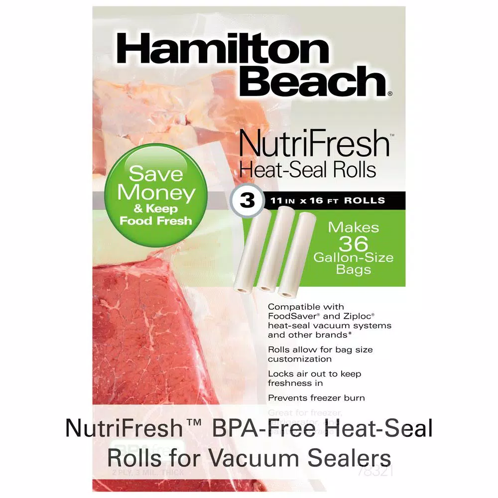 Food Storage Hamilton Beach Nutrifresh 11 In. X 16 Ft. Rolls Vacuum Sealer Bag (Pack Of 3) 11 Food Storage Hamilton Beach Nutrifresh 11 In. X 16 Ft. Rolls Vacuum Sealer Bag (Pack Of 3) - Image 9