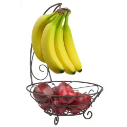 Countertop Storage Home Basics Bronze Fruit Basket With Banana Tree