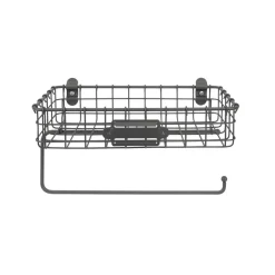 Countertop Storage Spectrum Vintage Wall Mount Basket With Paper Towel Holder -Honey Can Do Shop industrial gray spectrum paper towel holders a84876 4f 1000