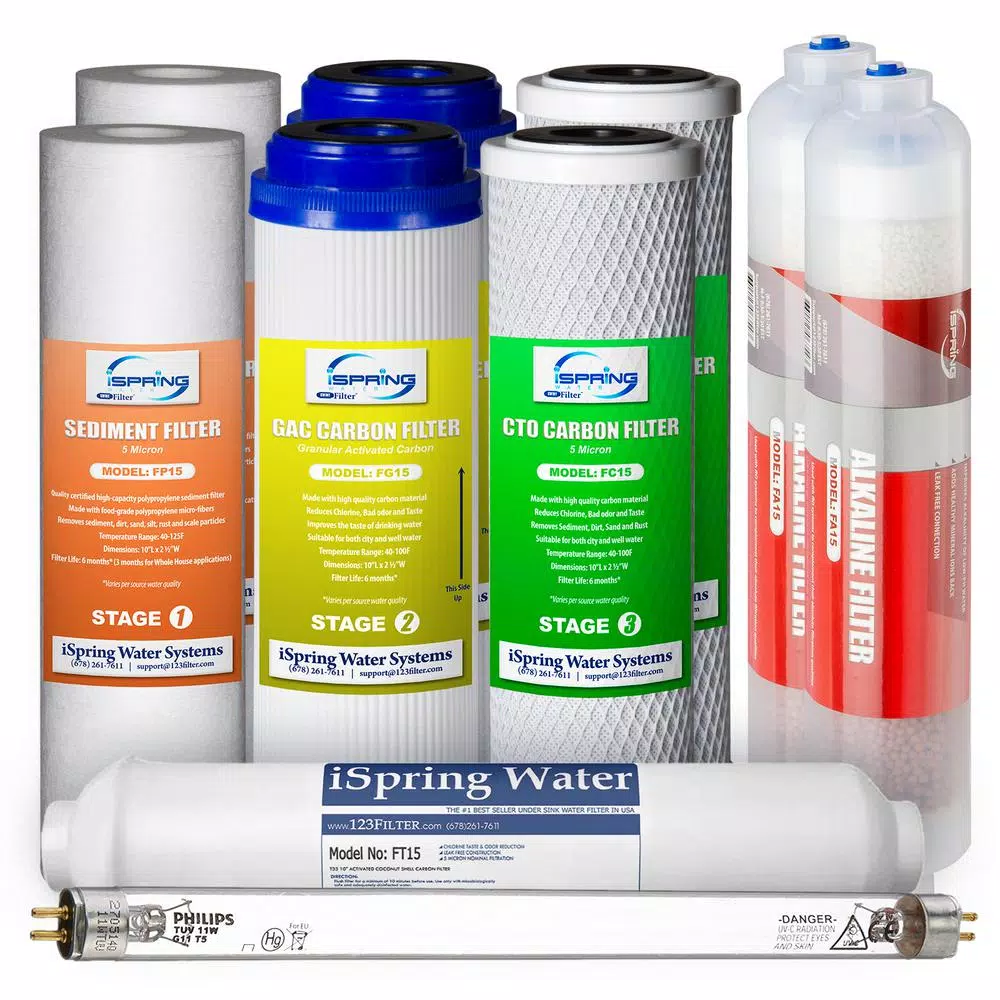 Water Filtration Systems ISPRING Littlewell 7-Stage Alkaline Mineral UV Reverse Osmosis 1-Year Supply Filter Pack, Fits RCC7AK-UV RCC1UP-AK 3 Water Filtration Systems ISPRING Littlewell 7-Stage Alkaline Mineral UV Reverse Osmosis 1-Year Supply Filter Pack, Fits RCC7AK-UV RCC1UP-AK