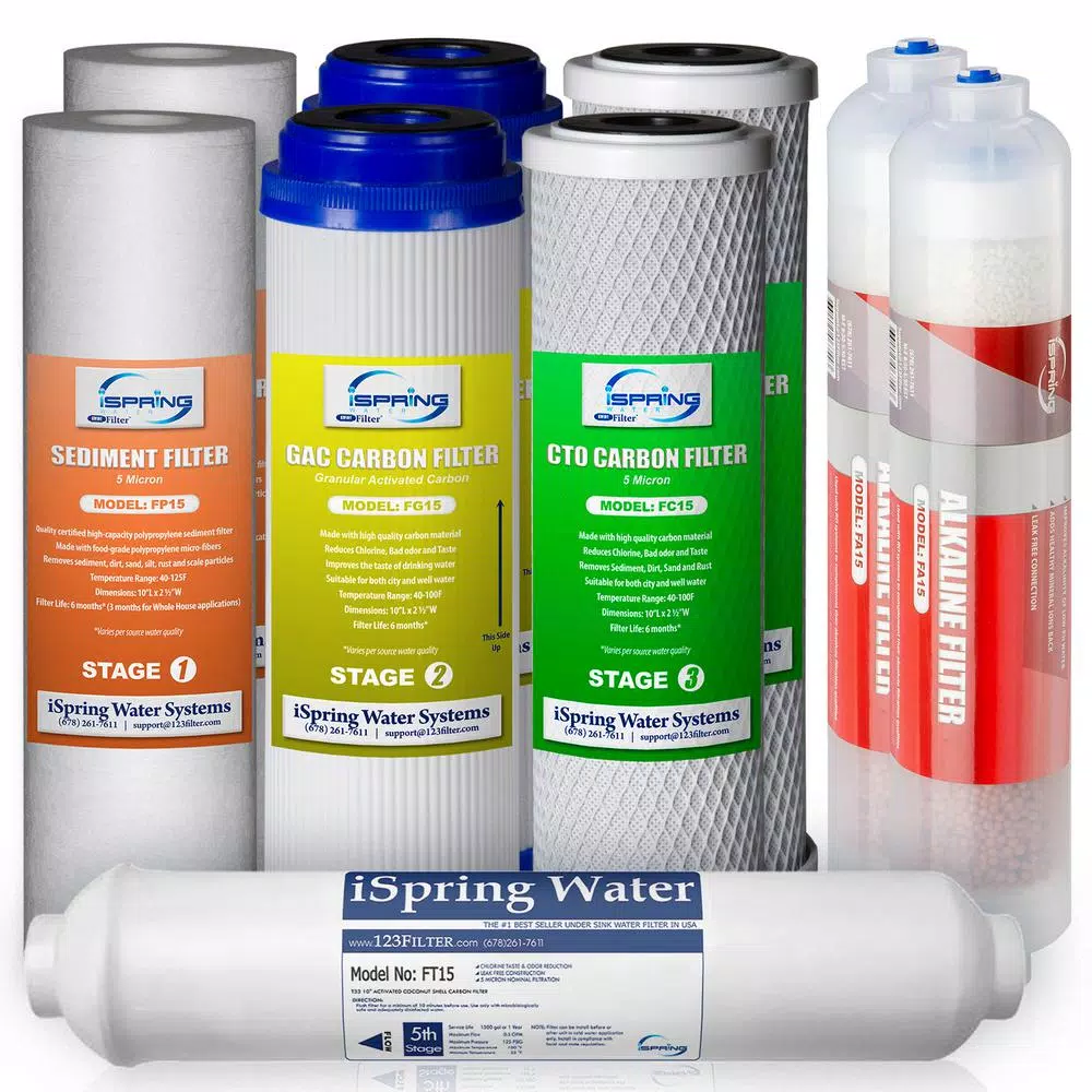 Water Filtration Systems ISPRING 1-Year Replacement Supply Filter Cartridge Pack Set For 6-Stage Alkaline Mineral Reverse Osmosis RO Systems 3 Water Filtration Systems ISPRING 1-Year Replacement Supply Filter Cartridge Pack Set For 6-Stage Alkaline Mineral Reverse Osmosis RO Systems
