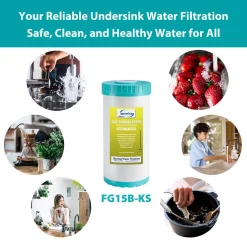 Replacement Water Filters ISPRING 10 In. X 4.5 In. Premium GAC And KDF Carbon Filter Replacement Water Filter Cartridge For Undersink Filter System 10 Replacement Water Filters ISPRING 10 In. X 4.5 In. Premium GAC And KDF Carbon Filter Replacement Water Filter Cartridge For Undersink Filter System -Honey Can Do Shop ispring replacement water filters fg15b ks 1f 1000