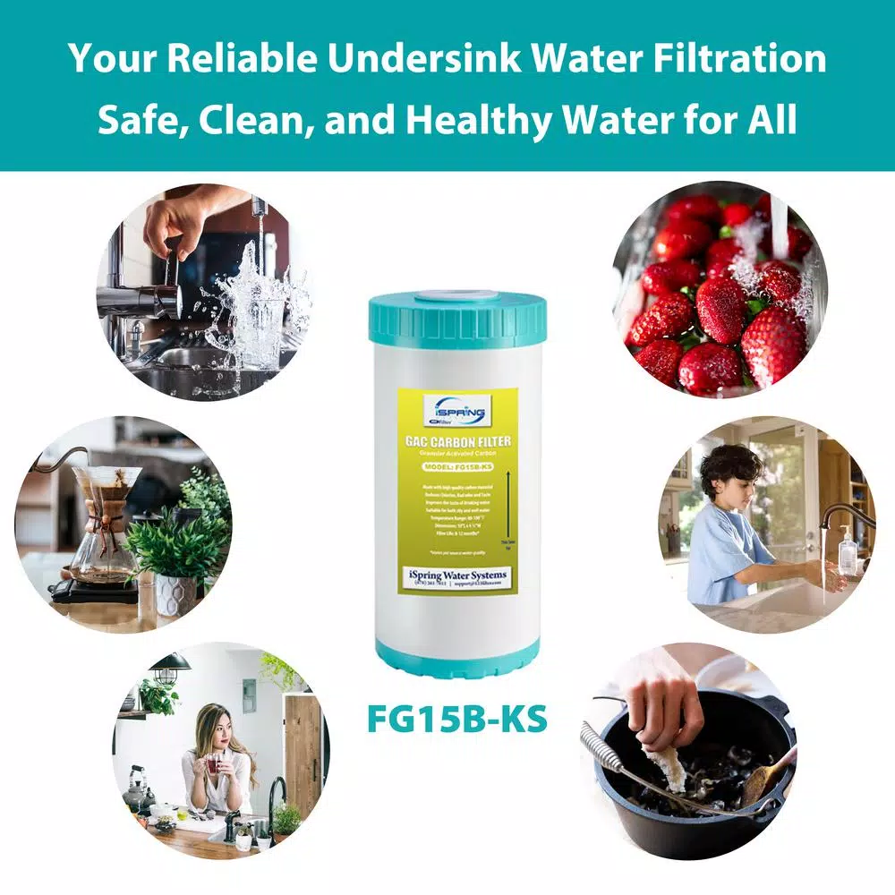 Replacement Water Filters ISPRING 10 In. X 4.5 In. Premium GAC And KDF Carbon Filter Replacement Water Filter Cartridge For Undersink Filter System 6 Replacement Water Filters ISPRING 10 In. X 4.5 In. Premium GAC And KDF Carbon Filter Replacement Water Filter Cartridge For Undersink Filter System - Image 4