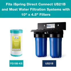 Replacement Water Filters ISPRING 10 In. X 4.5 In. Premium GAC And KDF Carbon Filter Replacement Water Filter Cartridge For Undersink Filter System 8 Replacement Water Filters ISPRING 10 In. X 4.5 In. Premium GAC And KDF Carbon Filter Replacement Water Filter Cartridge For Undersink Filter System -Honey Can Do Shop ispring replacement water filters fg15b ks c3 1000