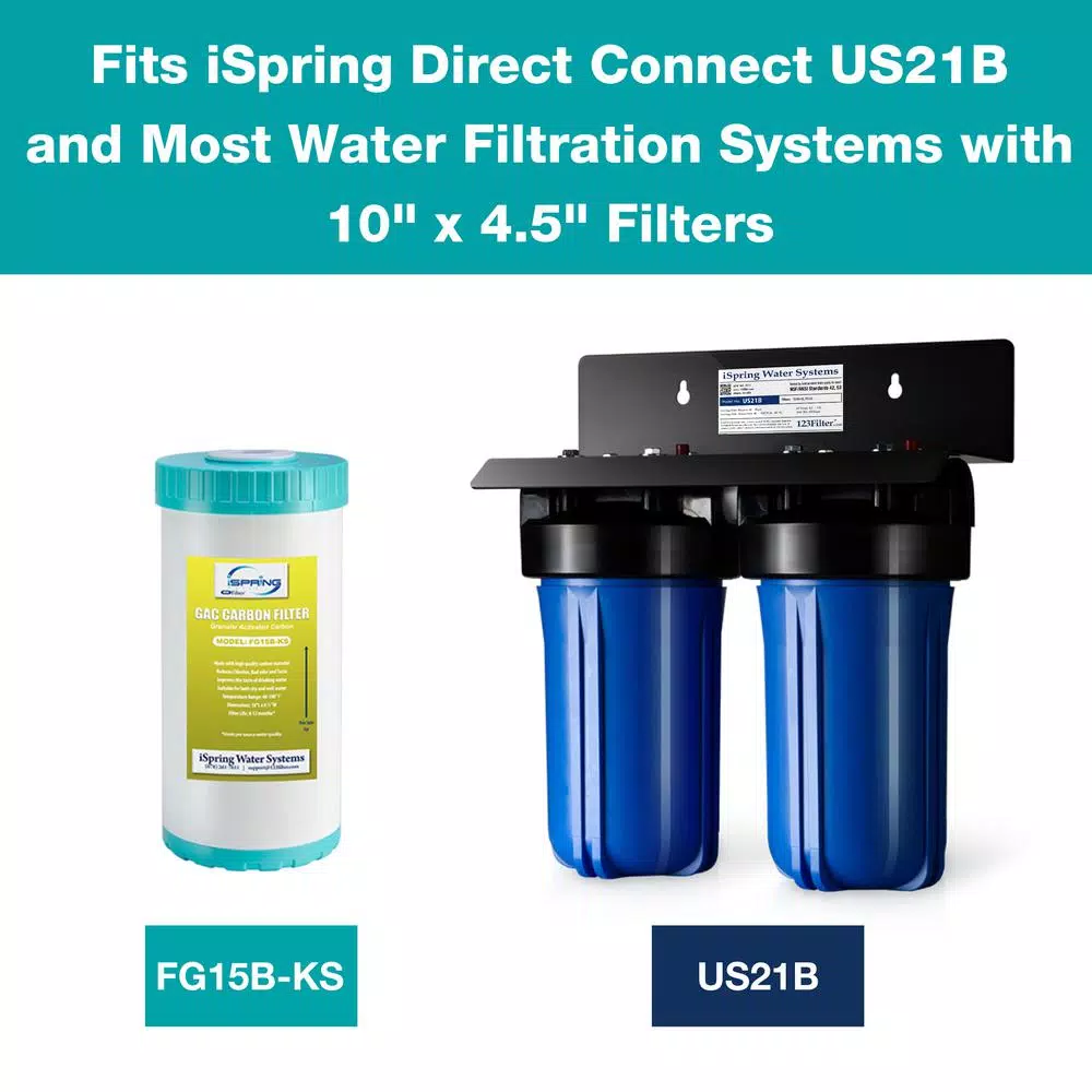 Replacement Water Filters ISPRING 10 In. X 4.5 In. Premium GAC And KDF Carbon Filter Replacement Water Filter Cartridge For Undersink Filter System 4 Replacement Water Filters ISPRING 10 In. X 4.5 In. Premium GAC And KDF Carbon Filter Replacement Water Filter Cartridge For Undersink Filter System - Image 2
