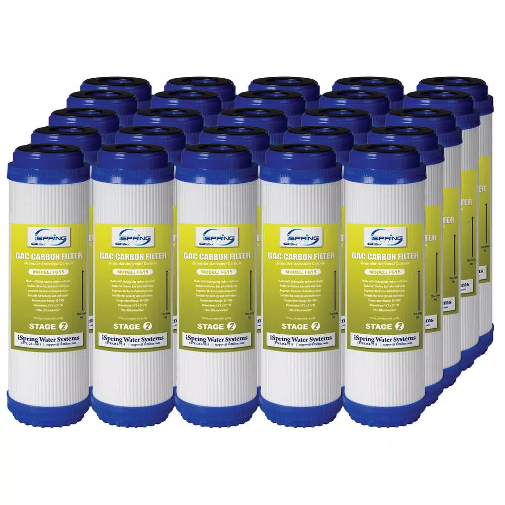 Water Filtration Systems ISPRING LittleWell 5 Micron 2.5 In. X 10 In. Granular Activated Filter Cartridge (25-Pack) 3 Water Filtration Systems ISPRING LittleWell 5 Micron 2.5 In. X 10 In. Granular Activated Filter Cartridge (25-Pack)