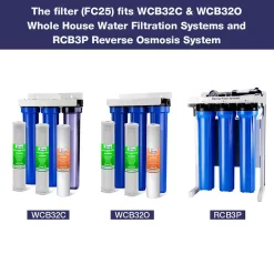 Water Filtration Systems ISPRING High Capacity 20 In. X 2.5 In. Water Filter Replacement Cartridges Fine Sediment Filter – 5 Micron (25-Pack) -Honey Can Do Shop ispring replacement water filters fp25x25 1f 1000