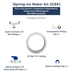 Water Filter Parts ISPRING Ice Maker Kit For Reverse Osmosis Systems And Water Filters With Extra Brass Fitting For Fridge Water Inlet -Honey Can Do Shop ispring water filter parts icek 44 1000