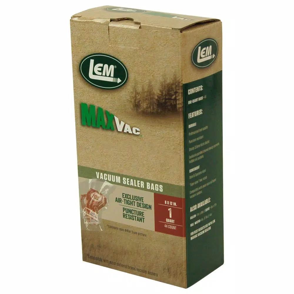 Food Storage LEM MaxVac Quart Vacuum Bags (44-Count) 4 Food Storage LEM MaxVac Quart Vacuum Bags (44-Count) - Image 2