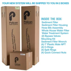 Water Filtration Systems Pelican Water 15 GPM Whole House Water Filtration And NaturSoft Water Softener Alternative System -Honey Can Do Shop metallic pelican water whole house water filters thd pse2000 1f 1000